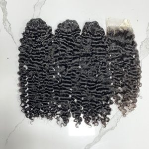 Burmese curly 1 set 300gram + closure HD lace
