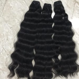 Wavy weft hair