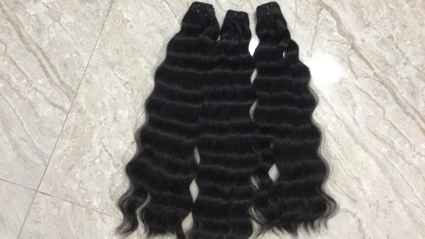 Wavy weft hair