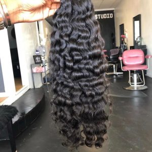 Deep curly water weft hair