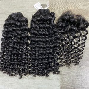 Alternative view of Deep Curly Bulk Hair Double Drawn