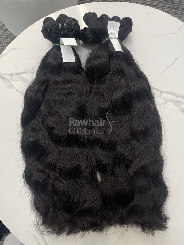Natural wavy Double Weft machine Bundles - Image 2
