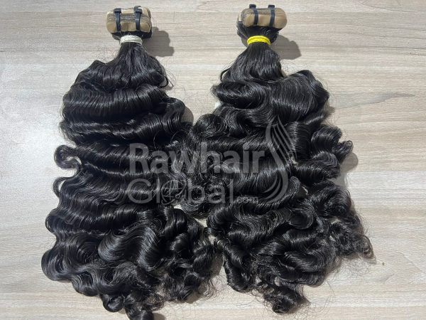 Burmese curly Tape ins 80 pieces Super double drawn