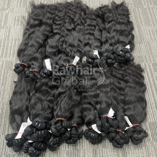 Natural wavy Double Weft machine Bundles - Image 9