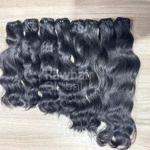 Natural wavy Double Weft machine Bundles
