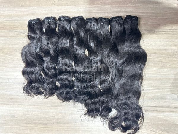 Natural wavy Double Weft machine Bundles