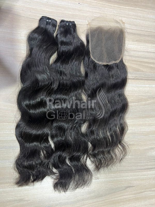 Natural wavy Double Weft machine Bundles - Image 11