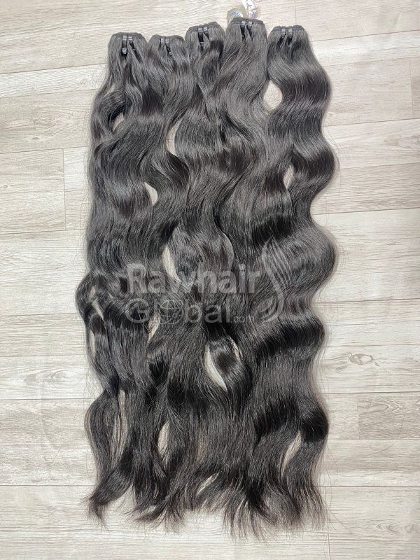 Natural Wavy 26" Double Drawn Single Wefted Hair
