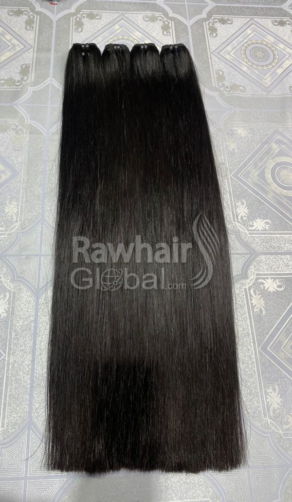 4 Bundles 28" Bone Straight Super Double Drawn Double Wefted