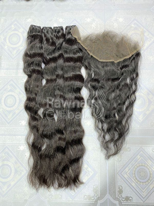 Natural Wavy Bundles and Frontal 13x4 HD lace