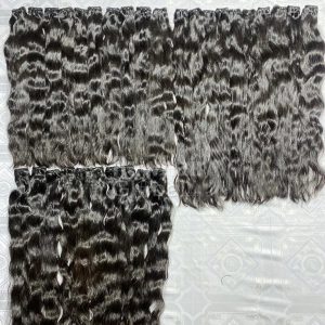 Alternative view of Cambodian Wavy Human Hair Machine Double Wefted Bundles