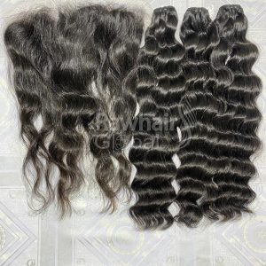 Loose wavy 3 bundles and 1 frontal 13x6 HD lace