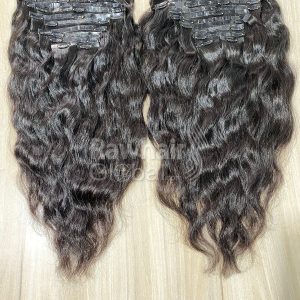 Seamless Clip-ins Natural Wavy Natural Black Hair 150 gram Double Drawn