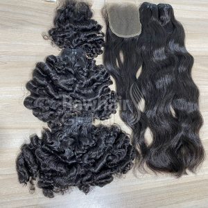 2 sets Burmese curly and Natural Wavy for 2 wigs