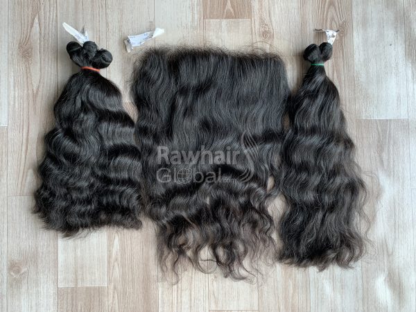 Natural Wavy Full set Bundles and Frontal for 1 Head - Image 2